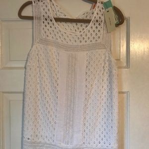 Detailed white tank top NWT